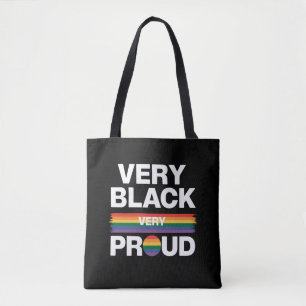 Bolso De Tela Muy Negro Muy Orgulloso Orgullo Gay Negro Orgullo