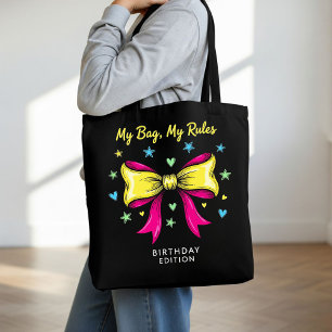 Bolso De Tela My Bag, My Rules Black Tote Bag - Birthday Edition