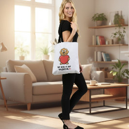 Bolso De Tela My Dog Is My Valentine | Cute Unisex Dog Lover Shi