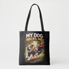 Bolso De Tela My Dog Walks Me