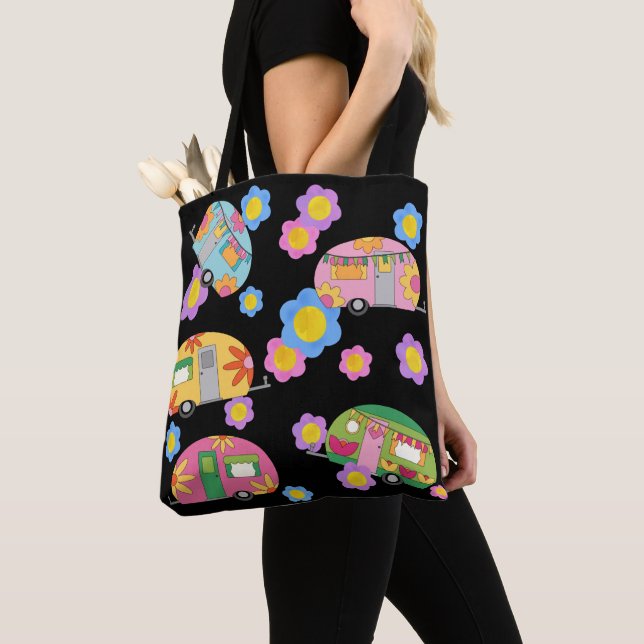 Bolso De Tela My Flower Hippy Camper (Detalle)