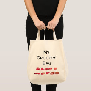 Bolso De Tela My Grocery Tote Bag - Meat Only