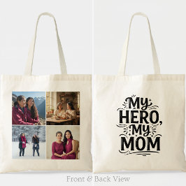 Bolso De Tela My Hero My Mom Bold Four Photo Personalized Grid