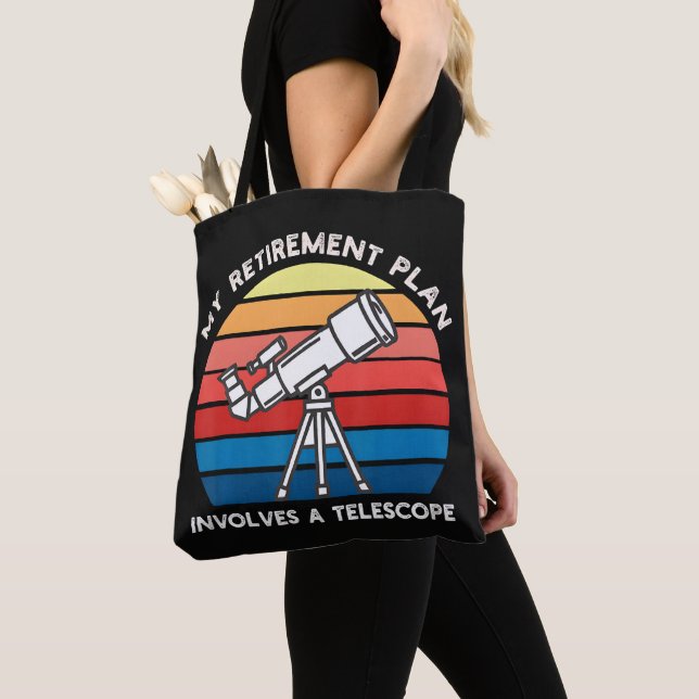 Bolso De Tela My Retiret Plan Involves A Telescope (Detalle)