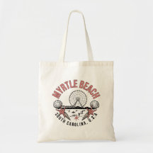 Myrtle Beach Retro Vignette Presupuesto Tote Bag