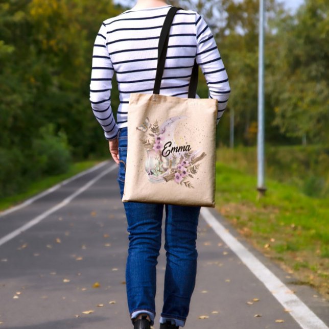 Bolso De Tela Mystical Boho Lavender Anemone Moon (Subido por el creador)