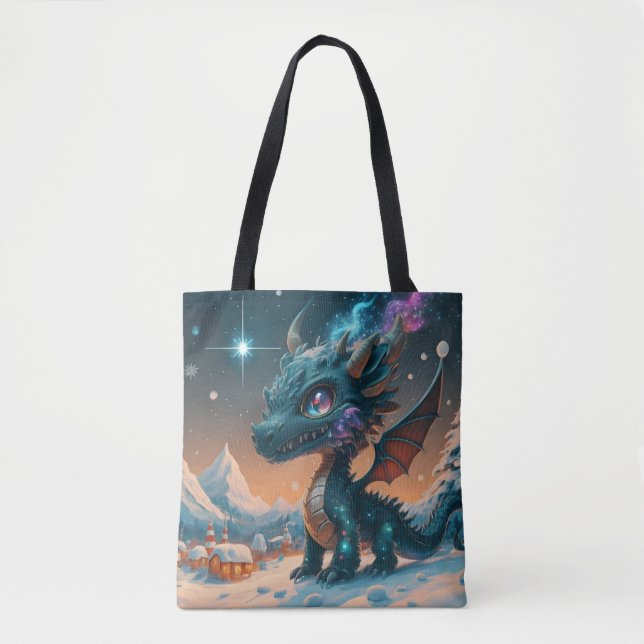 Bolso De Tela Mystical Chibi Dragon Winscape (Anverso)