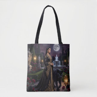 Bolso De Tela Mystical Night Garden Woman & Panther Tote Bag