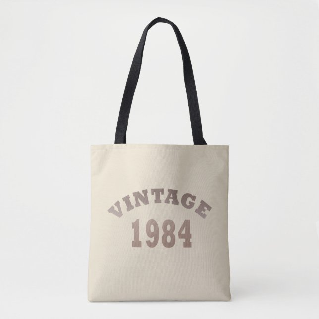 Bolso De Tela Nacido en 1984, es un cumpleaños vintage (Anverso)