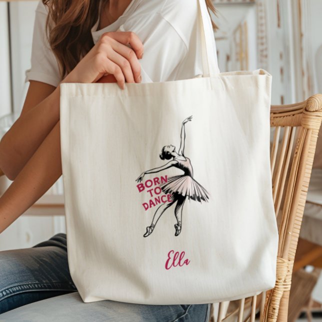 Bolso De Tela Nacido en Baile Ballerina, bailarina de ballet (Subido por el creador)