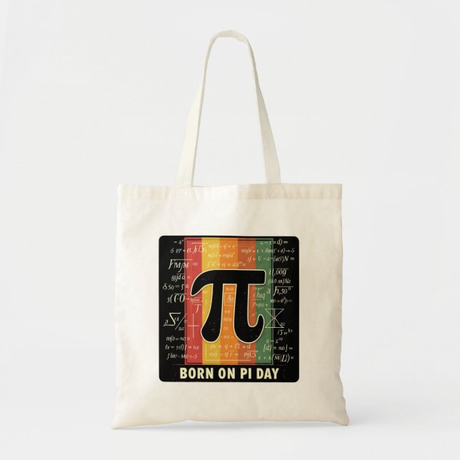 Bolso De Tela Nacido en Pi Day Retro Math (Frente)
