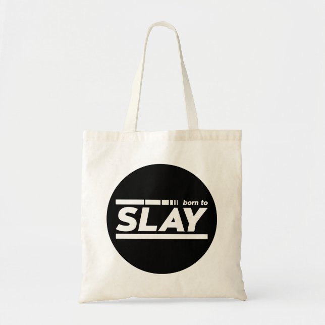Bolso De Tela Nacido En Tipografía Slay (Frente)