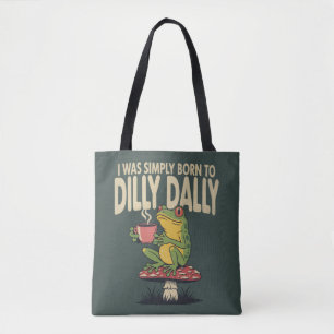 Bolso De Tela Nacido para Dilly Dally Vintage Rana Divertido Ret