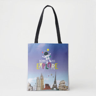 Bolso De Tela Nacido para Explorar Aventura de Astronauta Lind