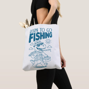 Bolso De Tela Nacido Para Ir De Pesca - Cool Fish Dino T-Rex Ama