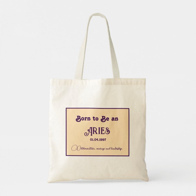 Bolso De Tela Nacido para ser un Aries (Reverso)