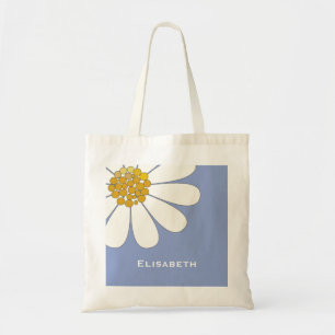 Bolso De Tela Nacimiento de la flor blanca de margarita