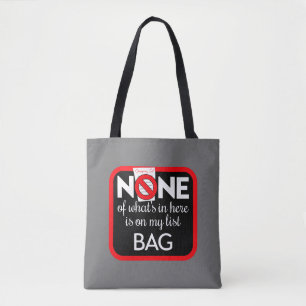 Bolso De Tela "Nada de lo que está aquí está en mi lista de bols