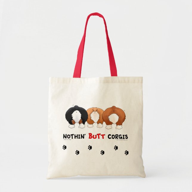 Bolso De Tela Nada empalma Corgis (Frente)