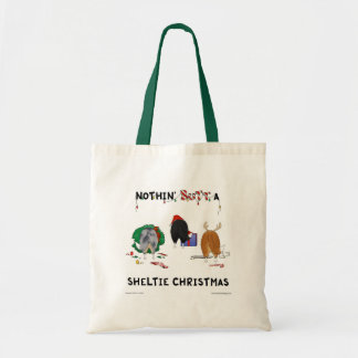 Bolso De Tela Nada empalma el navidad de un Sheltie