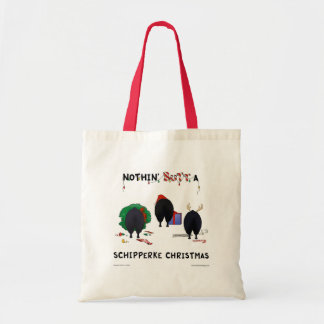 Bolso De Tela Nada empalma navidad de un Schipperke