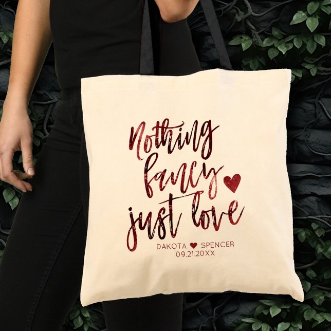 Bolso De Tela Nada Fancy Just Love | Boda Rojo Crimson Oscuro (Subido por el creador)
