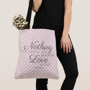 Bolso De Tela Nada puede separarnos...... puntos de polka blanco