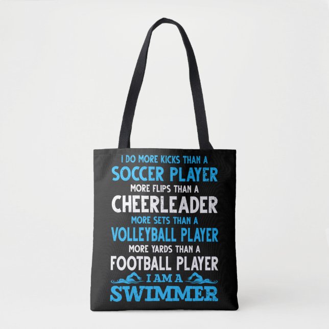 Bolso De Tela Nadador divertido de definición de natación (Anverso)