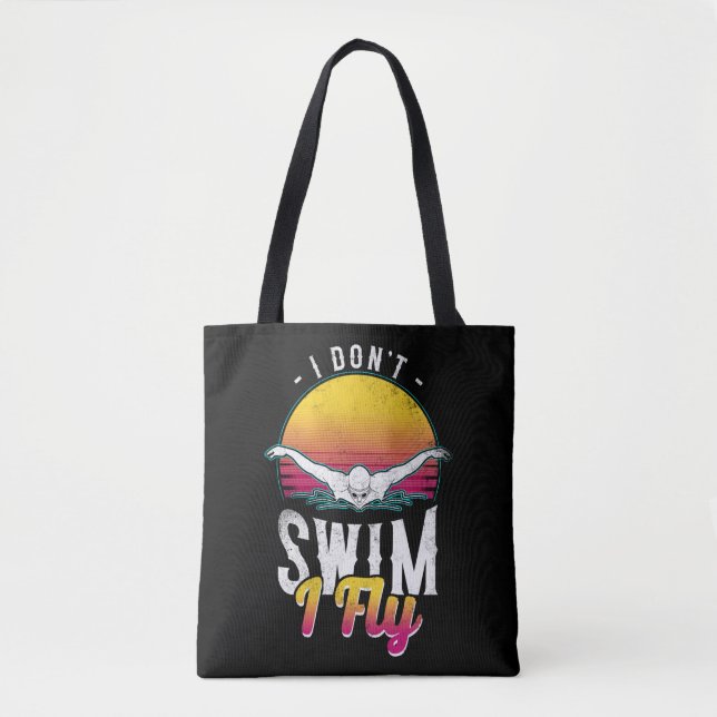Bolso De Tela Nadador No Nado Vuelo Mariposa Natación (Anverso)