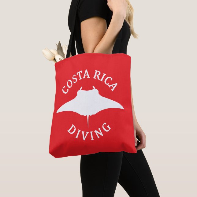 Bolso De Tela Nadando con Mantarraya - Buceo en Costa Rica (Detalle)