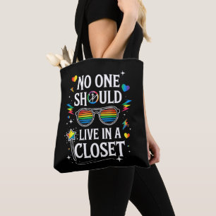 Bolso De Tela Nadie debe vivir en un armario LGBTQ Gay Lesbiana