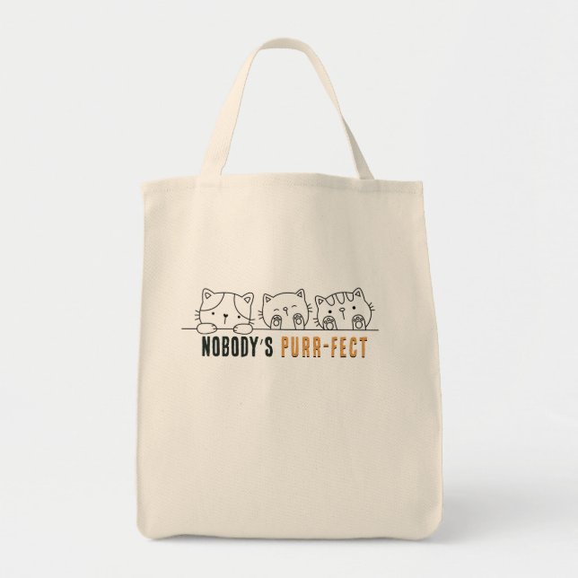 Bolso De Tela Nadie es perfecto (Frente)