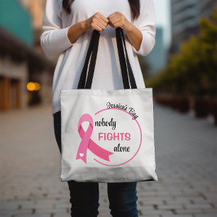 Bolso De Tela Nadie lucha solo contra la cinta rosa