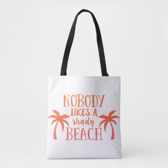 Bolso De Tela Nadie tiene gusto de una playa sombría (Anverso)