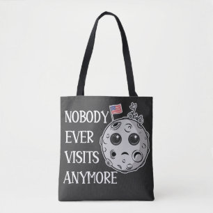 Bolso De Tela Nadie visita nunca más aterrizaje lunar gracioso