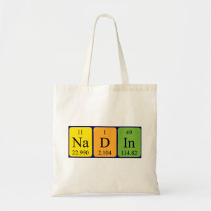 Bolso De Tela Nadin nombre de tabla periódica tote bag