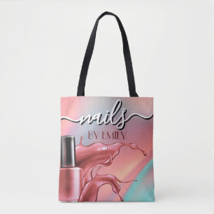 Bolso De Tela Nail Salon Botella polaca Splash Pastel