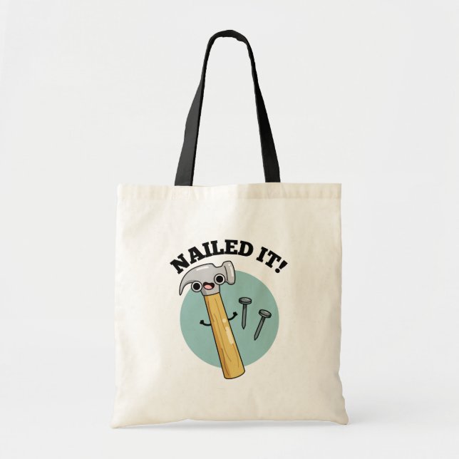 Bolso De Tela Nailing Funny Hammer Nail Pun (Frente)