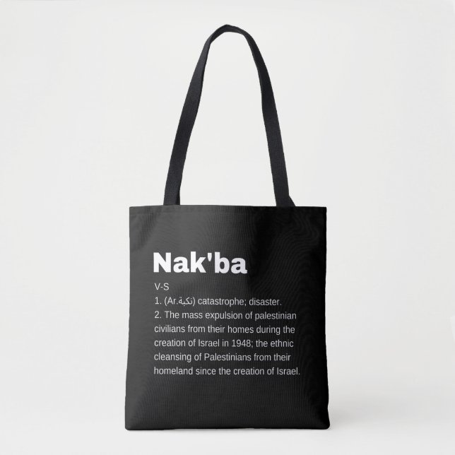 Bolso De Tela Nakba Significado diseño Nakba Definición del text (Anverso)
