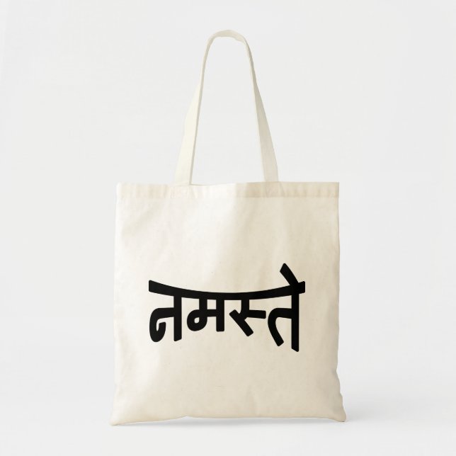 Bolso De Tela Namaste (न म ते) - Guión Devanagari (Frente)