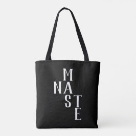 Bolso De Tela Namaste | doble cara blanca negra