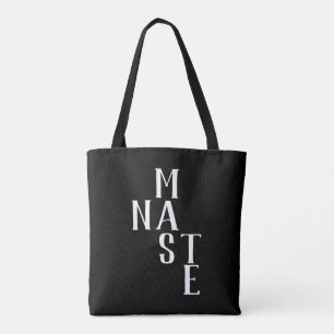 Bolso De Tela Namaste doble cara blanca negra