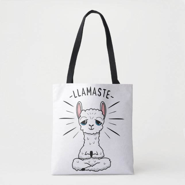 Bolso De Tela Namaste Lama (Anverso)