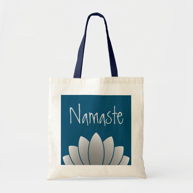 Bolso De Tela Namaste Modern Lotus Floral (Frente)