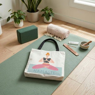 Bolso De Tela Namaste Yoga Ilustracion Cute Tote Bag