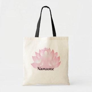 Bolso De Tela Namaste Yoga Lotus Pose Flower Budget Tote Bag