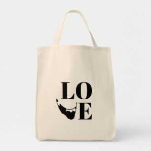 Bolso De Tela Nantucket Love Graphic Print Island Silhouette