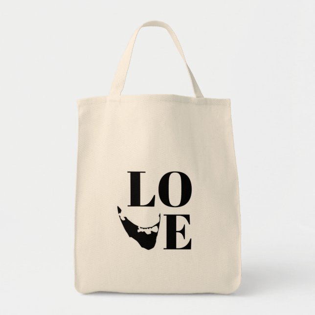 Bolso De Tela Nantucket Love Graphic Print Island Silhouette (Frente)