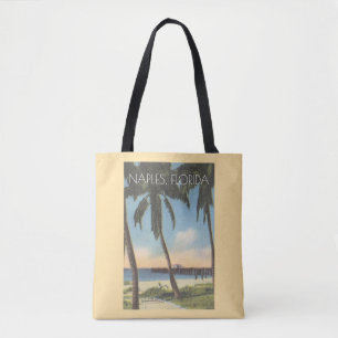 Bolso De Tela Nápoles Vintage, golfo de Florida y muelle