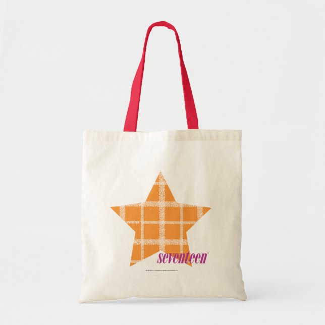 Bolso De Tela Naranja 2 de la tela escocesa (Frente)